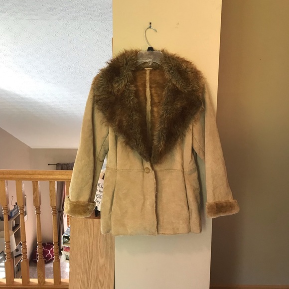 St John’s Bay Suede Penny Lane Tan Coat - Picture 8 of 14